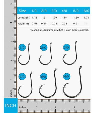 Facikono Circle Hooks 180pcs Octopus Offset Fishing Hooks - Ideal for Saltwater Catfish and Bass Fishing | Includes 5pcs Power Clips - Buy Online on SooperMarket.com