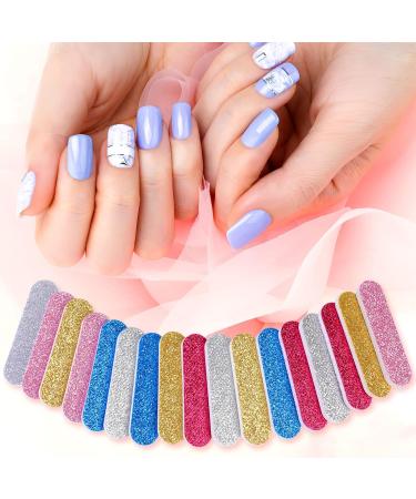 JSRQT 100 Mini Nail Files Glitter Nail File Set Nail Files for Natural Nails Double Sided Emery Board Nail Filer Professional Mini Nail Files Bulk for Acrylic Fake Nails Manicure Tool (5 Colors) - Buy Online on SooperMarket.com