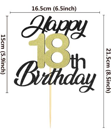 Shop Sumerk 18th Birthday Cake Attachments | Gold & Black Party Decorations | Perfect for Birthday Celebrations - Buy Online on SooperMarket.com