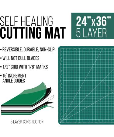 US Art Supply 24" x 36" GREEN/BLACK Professional Self Healing 5-Ply Double Sided Durable Non-Slip Cutting Mat Great for Scrapbooking  Quilting  Sewing and all Arts & Crafts Projects - Buy Online on SooperMarket.com
