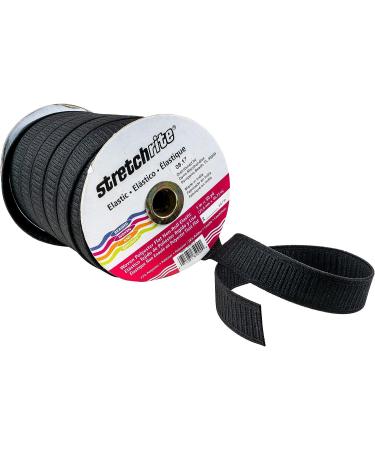 Stretchrite 1-Inch x 50-Yards Black Polyester Elastic Spool | Non-Roll Flat Woven Stretch Elastic - Buy Online on SooperMarket.com