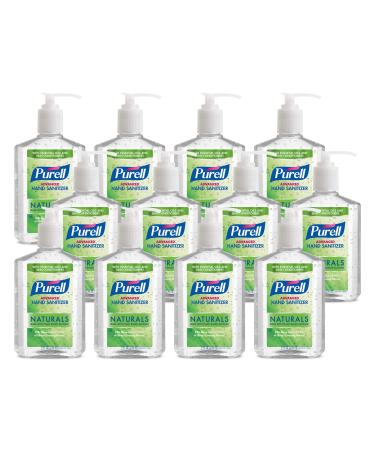 PURELL Advanced Hand Sanitizer Naturals with Plant Based Alcohol Citrus Scent 8 fl oz Pump Bottle (Pack of 12) - 9626-12-CMR