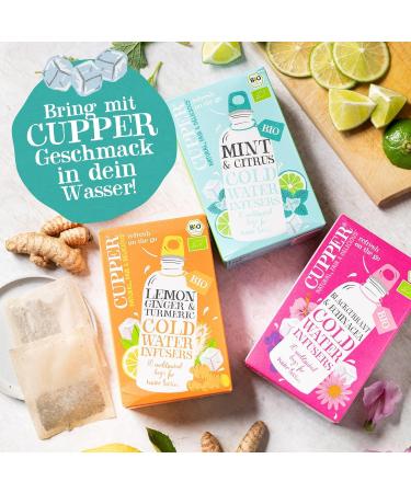 Cupper Bio Cold Water Infusers - Mint & Citrus | 10 Eco-Friendly Fairly Traded Cold Brew Tea Bags - Buy Online on SooperMarket.com