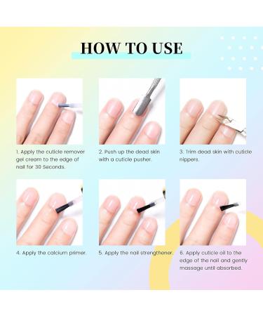 AIJIMEI 4-in-1 Professional Nail Kit: Cuticle Remover Gel Calcium Primer Nail Hardener & Strengthener Base & Top Coat Cuticle Oil - Ultimate Nail Care Solution - Buy Online on SooperMarket.com