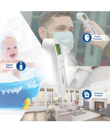 Farmamed Digital Infrared Forehead Thermometer - Non-Contact 3-Color Display Ideal for Newborns Kids & Adults - Fast & Accurate Temperature Measurement for Home & Environment - Buy Online on SooperMarket.com