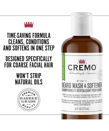 Cremo Beard Wash & Softener 2-in-1 Mint Blend Soothe Beard Itch Clean & Refreshen Beard 6 Fl Oz Beard Wash & Softener - Mint - Buy Online on SooperMarket.com