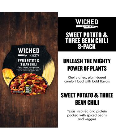 Wicked Kitchen Sweet Potato & Three Bean Chili (8-Pack) - Plant-Based & Dairy-Free Ready to Eat Meals - Microwavable & GMO-Free - Buy Online on SooperMarket.com