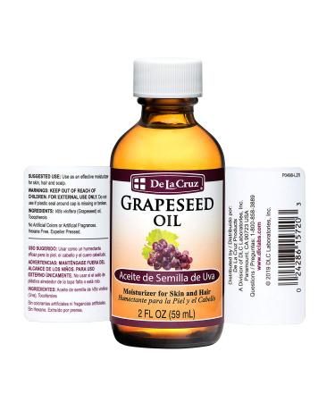 De La Cruz Grapeseed Oil 2 fl oz - Pure, Natural Skin & Hair Care - Buy Online on SooperMarket.com