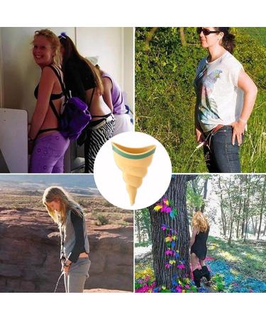 Female Urination Device - 1/2 Female Urinal Reusable Women Pee Funnel Portable Conch Ladies Standing Urinal Soft Conch Type Women Standing up to Pee Funnel Camping Hygiene Sanitation Products yellow - Buy Online on SooperMarket.com