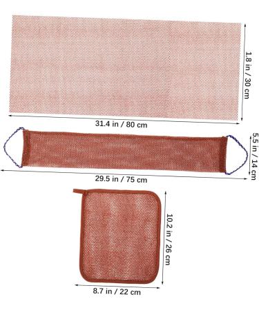 ORFOFE 1 Set Bath Towel Bath Scrubber Towel Back Washers for Shower Back Cleaner Loofah Strap Brown Nylon - Buy Online on SooperMarket.com