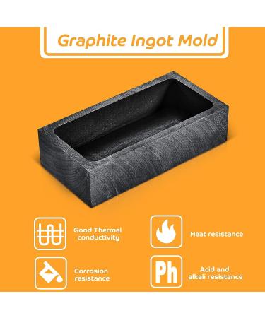 Graphite Ingot Mold for Gold Silver Casting - 90 x 40 x 20 mm - 1000g Gold/500g Silver - Buy Online on SooperMarket.com