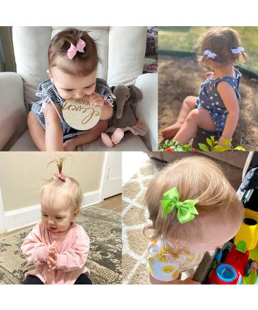 50 Pcs Tiny Baby Hair Clips - Alligator Clips Hair Bows for Girls in 25 Pairs - Hair Barrettes for Infants and Toddlers - Assorted Colors - Buy Online on SooperMarket.com