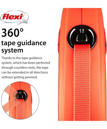 Flexi Xtreme Tape Orange & Black Medium 5m Retractable Dog Leash/Lead for dogs up to 35kgs/77lbs Orange & Black Medium (5m) - Buy Online on SooperMarket.com