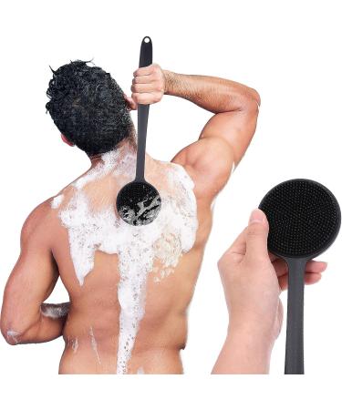 Silicone Body Scrubber Long Handle Bath Shower Brush - WLLHYF Back Exfoliator - Buy Online on SooperMarket.com