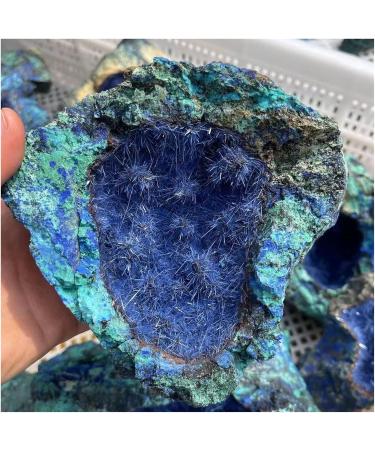 Natural Azurite Raw Gemstone Needle Cluster Malachite Geode Crystal Specimen Reiki Stone Collectible 1pc Stone Collection 400-500g - Buy Online on SooperMarket.com