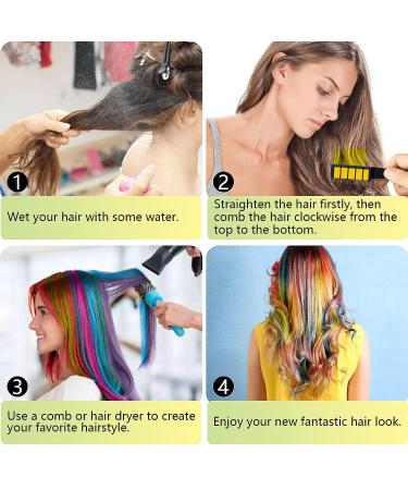 Washable Hair Chalk Comb - 10 Colors Professional Hair Color Dyeing Tool for Party Cosplay - Perfect DIY Gift for Girls Ages 5-11 - Buy Online on SooperMarket.com