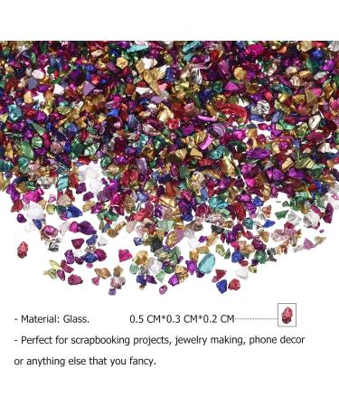FRCOLOR 1 Glass Chip Chunky Flakes Sequins Metallic Crushed Glass Epoxy Filler Charms Irregular Nail Art Crushed Glass Flakes for Nails Retro Vase Manicure Fillers Nail Stickers 3D Crystal 0.5X0.3cm Colorful - Buy Online on SooperMarket.com