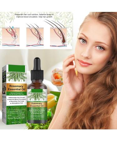 Rosemary Oil for Hair Growth 60ml Hair Oil Diminishes Signs of Aging Nourishes the Scalp Strengthens Hair Stimulates Hair Growth Treat Dry Damaged Hair Rosemary Essential Oil for Hair Growth 2 Brush 30ml - Buy Online on SooperMarket.com
