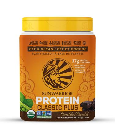 Sunwarrior - Classic Plus Raw Organic Plant Based Protein Chocolate 375 g