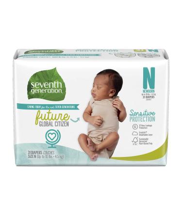 Seventh Generation Baby Diapers, Sensitive Protection, Size Newborn, 31 Count