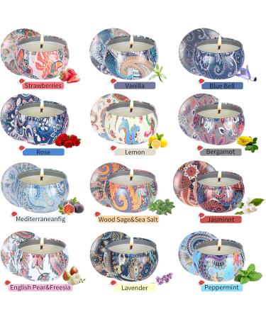Jospl Fragrance Candles Set - 12 Natural Soy Wax Aroma Candles for Women | Vanilla & Lavender | Ideal Gift for Birthdays Weddings Mother's Day Christmas - 4cm Multicolored Decor - Buy Online on SooperMarket.com