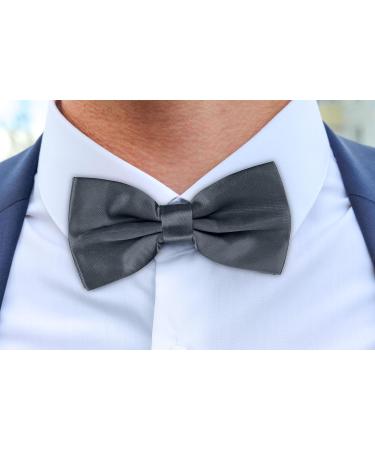 BomGuard Men's Dark Grey Y-Shape Suspenders Bow Tie Set - 4 Strong Clips 3.5 cm Wide One Size - Perfect for Any Occasion - Buy Online on SooperMarket.com