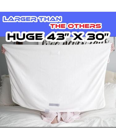 Leporem Extra Large Microfiber Hair Towel - Super Absorbent & Fast Drying - Dual Elastic Straps - Ideal for Thick Long & Curly Hair - White - Buy Online on SooperMarket.com