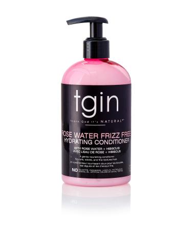 tgin Rose Water Frizz-Free Hydrating Conditioner for Curls - Waves - Great for low porosity hair - Fine hair 13oz