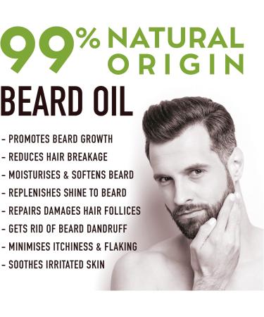 Man Alive Beard Oil for Men - 99% Natural Skincare 50ml with Oatmeal, Argan Oil, Jojoba Oil & Almond Oil - Softens Facial Hair, Ideal Men's Gift - Black Suede & Tonka Scent - Buy Online on SooperMarket.com