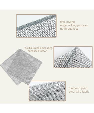 5 Pack Wire Dishwashing Rags Dual Layer Wire Dishwashing Rags Multipurpose Wire Dishwashing for Wet and Dry Non-Scratch Wire Dish Cloths Kitchen Wire Dishcloth Cleans for Dishes Sinks Stove Tops Duallayer - Buy Online on SooperMarket.com
