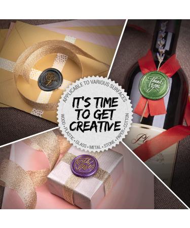 Wax Stamp Kit - 16 Colors Quick Melt Wax Gun with Seal Heads & Metallic Pens - Perfect for Wedding Invites & Christmas Letter Sealing - Buy Online on SooperMarket.com