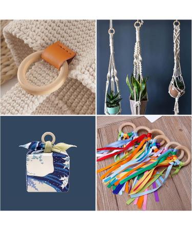 20PCS Natural Wood Rings for Crafts - Macrame DIY Wooden Rings 55mm/2.2inch - Buy Online on SooperMarket.com