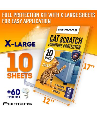 Cat Scratch Deterrent Furniture Protectors - Heavy Duty Sofa & Door Guards | Anti-Scratch Couch Tape for Cats | Corner & No Scratch Pet Protectors (12x17 inch) - Buy Online on SooperMarket.com