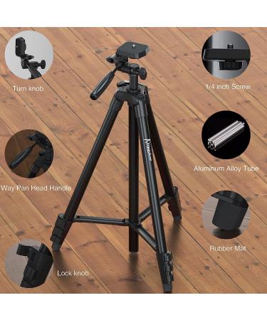 KINGJUE 60'' Camera Phone Tripod Stand for Canon Nikon DSLR | Universal Tablet Phone Holder, Remote, Bubble Level, Carry Bag | Max Load 6.6LB - Buy Online on SooperMarket.com