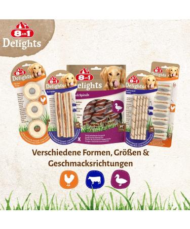 8in1 Delights Chicken Rings - Healthy Dog Kausnack Quality Chicken & Beef Skin 119g (3 Pieces) - International Shipping Available - Buy Online on SooperMarket.com