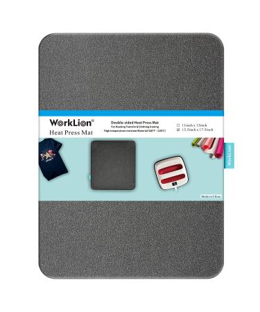 WORKLION Heat Press Mat 13x17: Large Size Protective Resistant Fireproof Materials Heating Mat for Cricut Easypress/Easypress 2 in Vinyl HTV Ironing Insulation Transfer Crafting Projects