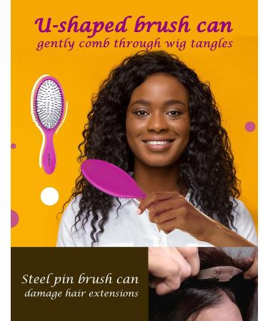 Shineworth 7-Piece Wig Brush Comb Set - Perfect for Synthetic Wigs, Hair Extensions & Human Hair - Buy Online on SooperMarket.com