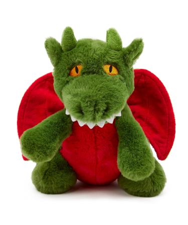 Zappi Co Ultra Soft Green Dragon Plush Toy (21cm Height) - 100% Recycled Eco-Friendly Newborn Gift Realistic Lifelike Dragon Green