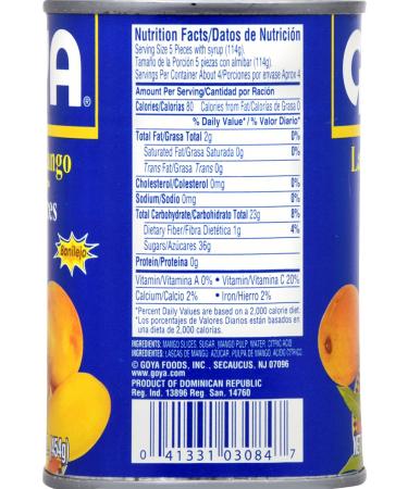 Goya Foods Mango Slices in Heavy Syrup 16 oz - Pack of 24 | Premium Quality Mangoes, Perfect for Snacking or Baking - Buy Online on SooperMarket.com