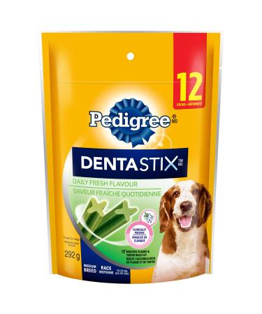 PEDIGREE DENTASTIX Oral Care Dog Treats for Medium Dogs - Fresh Flavour 12 Sticks Fresh 12 count (Pack of 1) Dog Treats