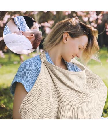 Multifunctional Khaki Cutting Cloth & Snacking Apron | Adjustable Cotton Breastfeeding Cover for Moms | Ideal for On-the-Go Use - Buy Online on SooperMarket.com