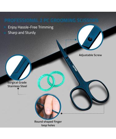 Nail Scissors Toenail Scissors Mustache Face Nose Ears Hair Care Beauty Cuticle Scissors Manicure Pedicure Sharp Curved Blades Professional Scissors for Men Women 3.7 - Buy Online on SooperMarket.com