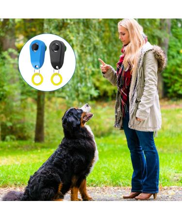 Dog Training Clickers Finger Loop 2 PCS Reinforces Positive Behaviour Train Clicker Aid Tool Professional Effective Trainer Tools Comfortable Grip Suitable for Dogs Puppies Cats Pets Black and Blue - Buy Online on SooperMarket.com