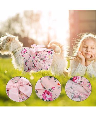 Pet Bowknot Princess Dress - Floral Vest Skirt for Small Dog Cat - Rosette Sundress - Summer Apparel (L 7-9lbs) - Buy Online on SooperMarket.com