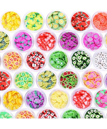 24 Boxes Fruit Slices Charms for Resin Polymer Clay Slime Making 3D Fimo Assorted Pieces Sticker Bulk for DIY Crafts Nail Art Lip Gloss Supplies Cellphone Decoration Accessories A1 Fruit