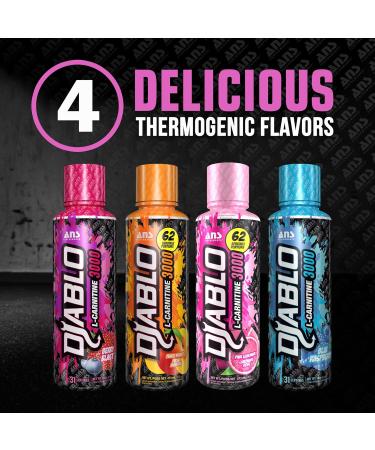 ANS Performance Diablo Carnitine 3000 (473 mL 16 oz) - Muscle Recovery Support - Double The Value with 3000 mL of L Carnitine per 15 mL - Delicious Flavours (Pink Lemonade) - Buy Online on SooperMarket.com