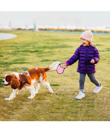 Retractable Dog Lead 5M Long Extendable with Non-Slip Handle & Adjustable Dog Lead One-Hand Brake Pause Lock 360 Universal Anti-winding with Bonus Training Clicker for Small Medium Dogs (Pink) - Buy Online on SooperMarket.com