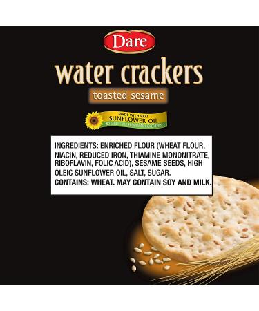 Dare Toasted Sesame Water Crackers - Healthy Entertaining Snacks with 0g Trans & Saturated Fat - 4.4oz (Pack of 6) - Buy Online on SooperMarket.com