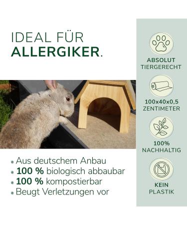 Natural Hemp Rodent Mat 100x40cm | Eco-Friendly Floor Cover for Rabbits Hamsters & Small Animals | Perfect for Cages & Stalls - Buy Online on SooperMarket.com