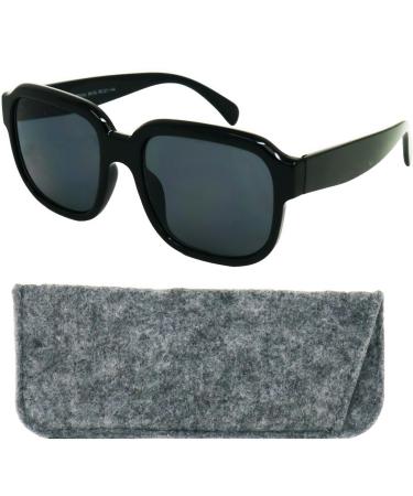 Mini glasses Stylish retro sunglasses with prescription plastic glasses with a thick frame and large glasses free case reading sun glasses women XL lentils 1.5 diopters